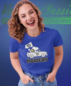 Snoopy Woodstock Driving Car Las Vegas Raiders Women TShirt