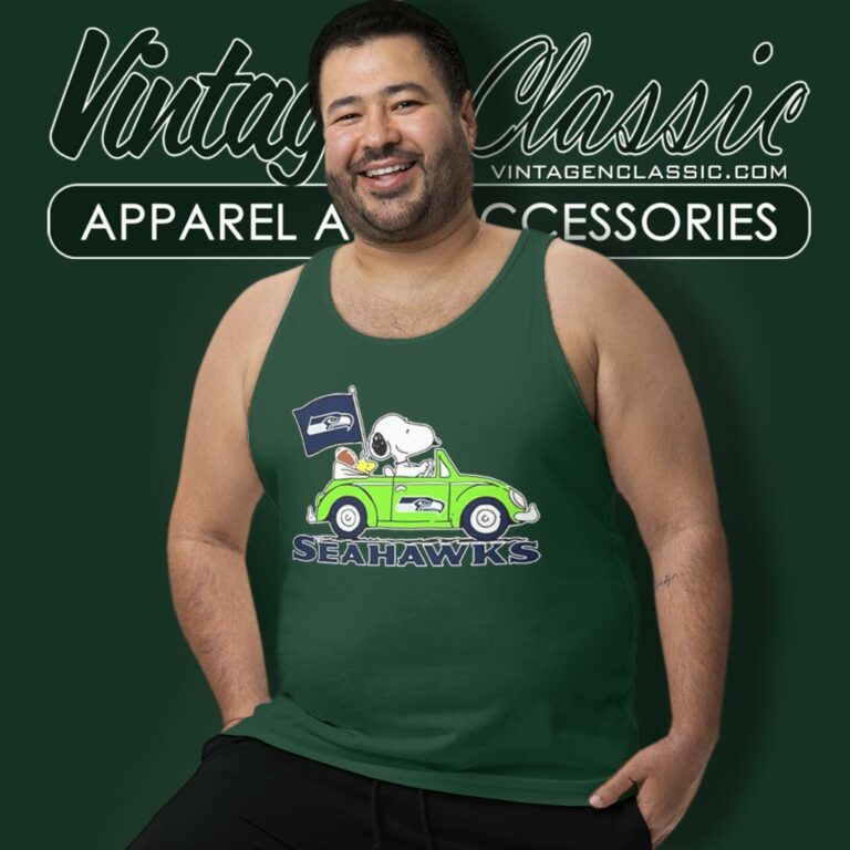 Snoopy Woodstock Driving Car Seattle Seahawks Tank Top Racerback Snoopy Woodstock Driving Car Seattle Seahawks Tank Top Racerback