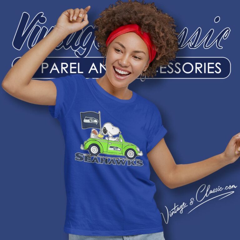 Snoopy Woodstock Driving Car Seattle Seahawks Women T Shirt Snoopy Woodstock Driving Car Seattle Seahawks Women T Shirt