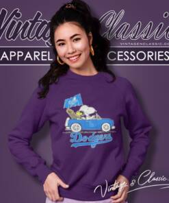 Snoopy Woodstock Driving Los Angeles Dodgers Sweatshirt
