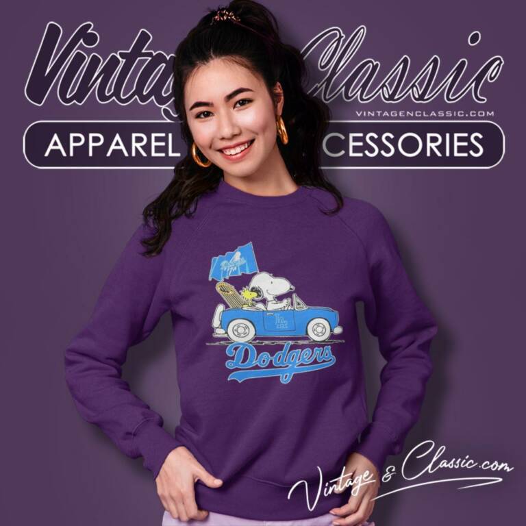 Snoopy Woodstock Driving Los Angeles Dodgers Sweatshirt Snoopy Woodstock Driving Los Angeles Dodgers Sweatshirt