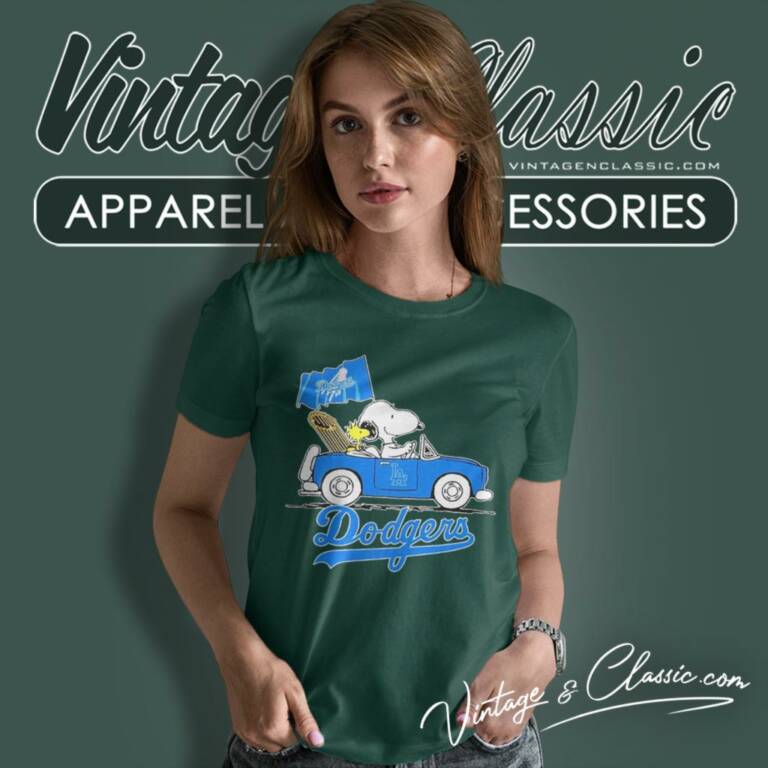 Snoopy Woodstock Driving Los Angeles Dodgers Women T Shirt Snoopy Woodstock Driving Los Angeles Dodgers Women T Shirt