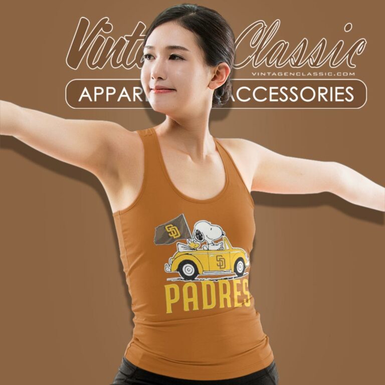 Snoopy Woodstock Driving San Diego Padres Tank Top Racerback Snoopy Woodstock Driving San Diego Padres Tank Top Racerback