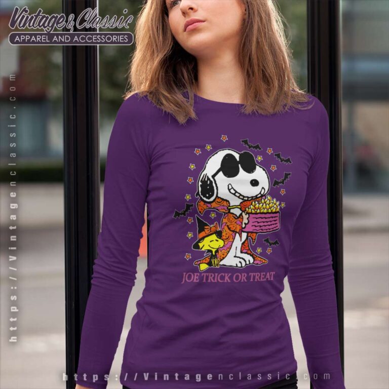 Snoopy Woodstock Halloween Joe Trick Or Treat Long Sleeve Tee Snoopy Woodstock Halloween Joe Trick Or Treat Long Sleeve Tee