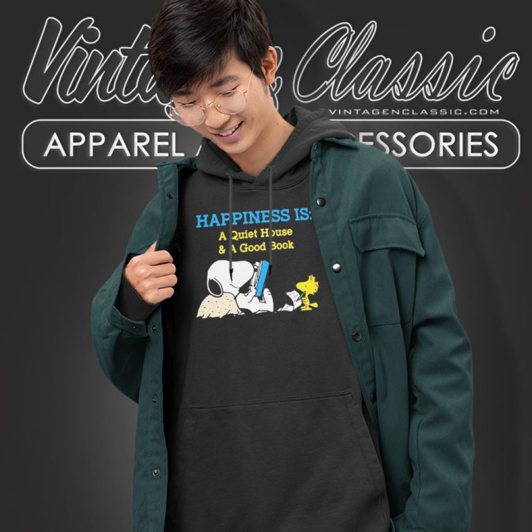 Snoopy Woodstock Happiness Is A Quiet House And A Good Book Hoodie Snoopy Woodstock Happiness Is A Quiet House And A Good Book Hoodie