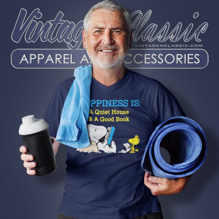 Snoopy Woodstock Happiness Is A Quiet House And A Good Book V Neck TShirt Snoopy Woodstock Happiness Is A Quiet House And A Good Book V Neck TShirt