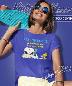 Snoopy Woodstock Happiness Is A Quiet House And A Good Book Women T Shirt