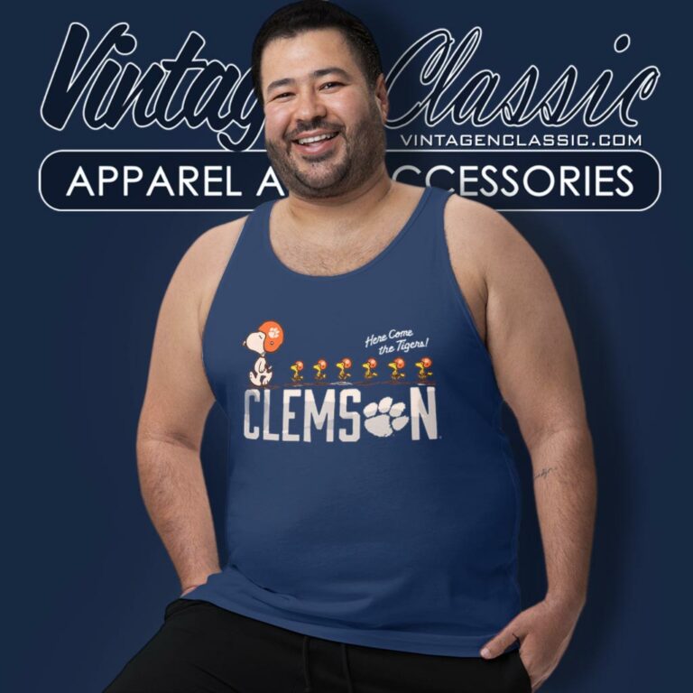 Snoopy Woodstock Here Come The Clemson Tigers Tank Top Racerback Snoopy Woodstock Here Come The Clemson Tigers Tank Top Racerback