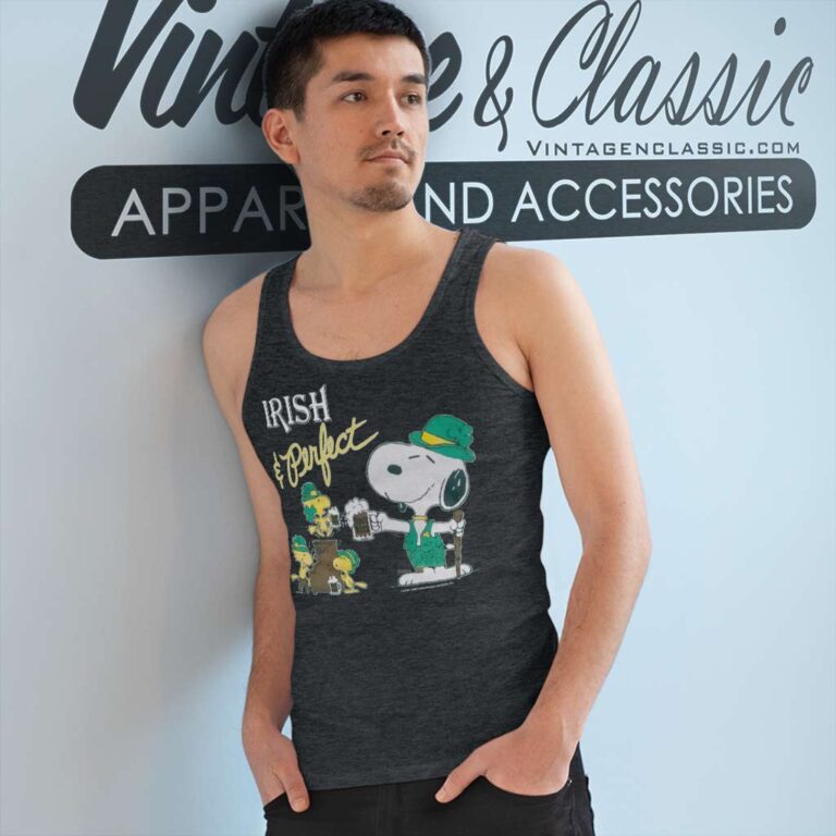 Snoopy Woodstock Irish And Perfect Tank Top Racerback Snoopy Woodstock Irish And Perfect Tank Top Racerback