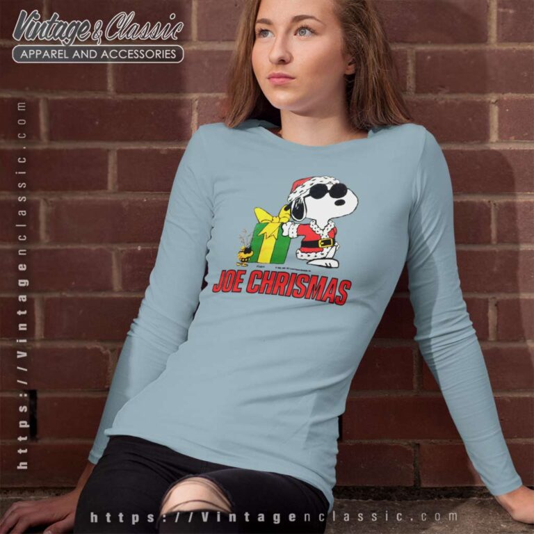 Snoopy Woodstock Joe Christmas 80s Long Sleeve Tee Snoopy Woodstock Joe Christmas 80s Long Sleeve Tee