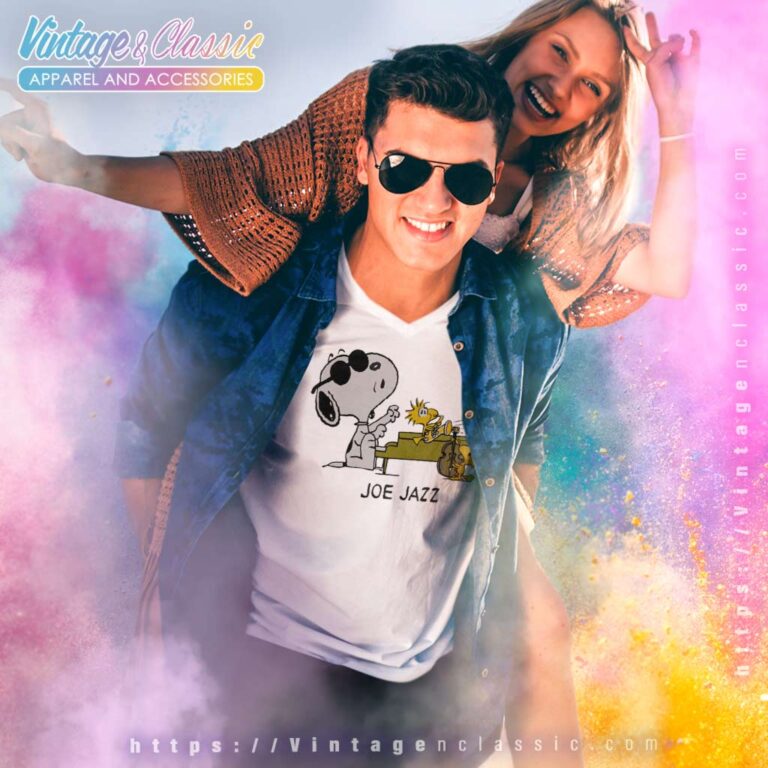 Snoopy Woodstock Joe Jazz Cartoon V Neck TShirt Snoopy Woodstock Joe Jazz Cartoon V Neck TShirt