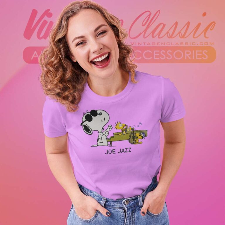 Snoopy Woodstock Joe Jazz Cartoon Women TShirt Snoopy Woodstock Joe Jazz Cartoon Women TShirt