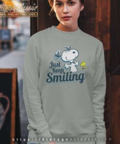Snoopy Woodstock Just Keep Smiling Sweatshirt