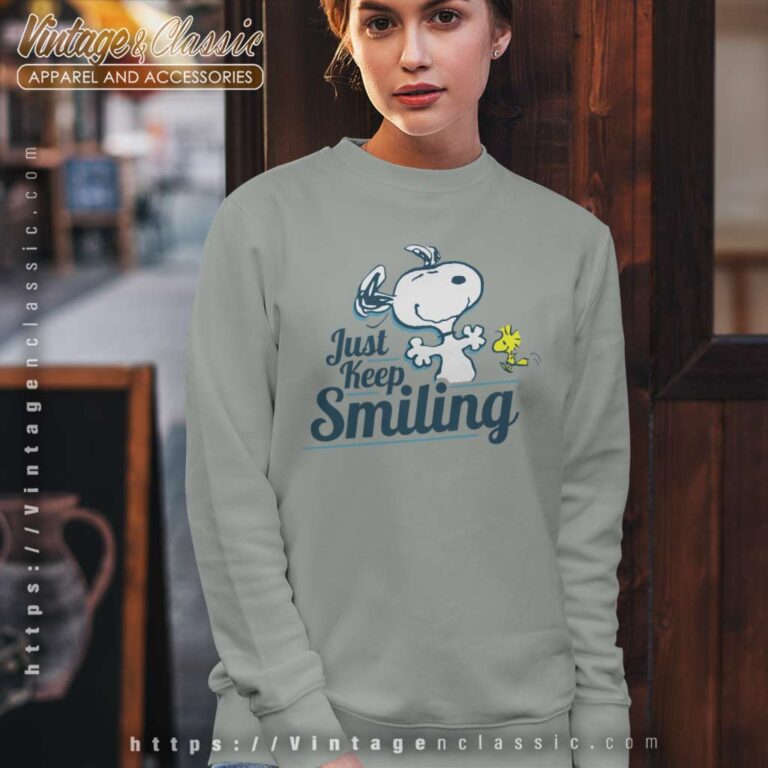 Snoopy Woodstock Just Keep Smiling Sweatshirt Snoopy Woodstock Just Keep Smiling Sweatshirt