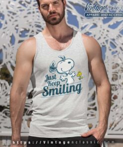 Snoopy Woodstock Just Keep Smiling Tank Top Racerback