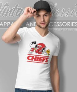 Snoopy Woodstock Kansas City Chiefs V Neck TShirt