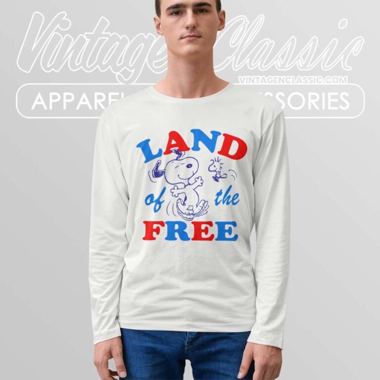 Snoopy Woodstock Land Of The Free Long Sleeve Tee Snoopy Woodstock Land Of The Free Long Sleeve Tee