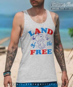 Snoopy Woodstock Land Of The Free Tank Top Racerback
