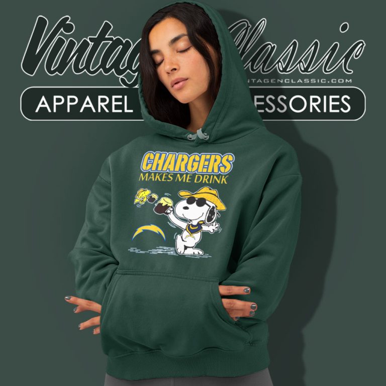 Snoopy Woodstock Los Angeles Chargers Make Me Drink Hoodie 1 Snoopy Woodstock Los Angeles Chargers Make Me Drink Hoodie 1