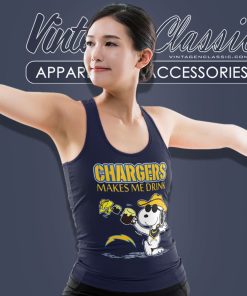Snoopy Woodstock Los Angeles Chargers Make Me Drink Tank Top Racerback 1
