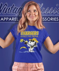 Snoopy Woodstock Los Angeles Chargers Make Me Drink Women T Shirt 1