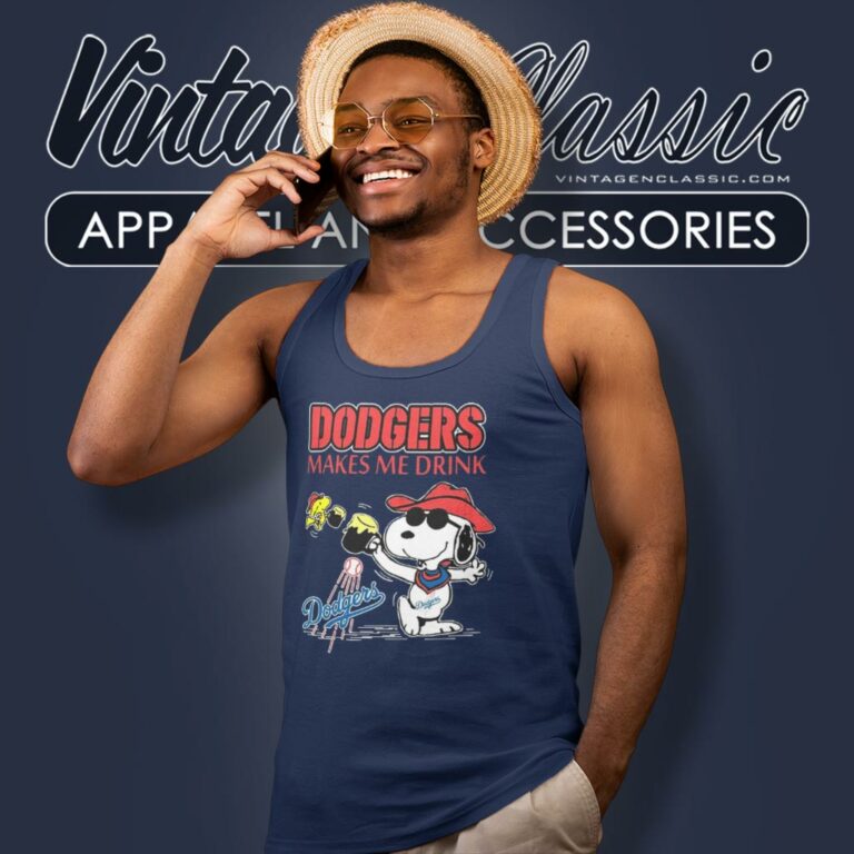 Snoopy Woodstock Los Angeles Dodgers Makes Me Drinks Tank Top Racerback Snoopy Woodstock Los Angeles Dodgers Makes Me Drinks Tank Top Racerback