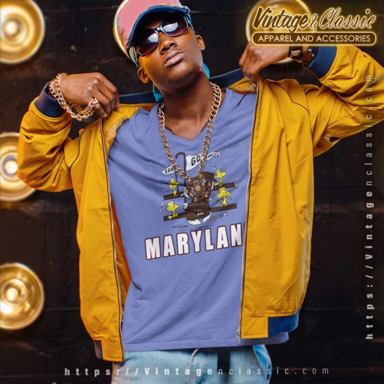 Snoopy Woodstock Maryland Terrapins V Neck TShirt Snoopy Woodstock Maryland Terrapins V Neck TShirt