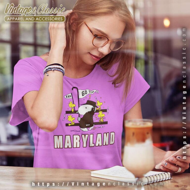 Snoopy Woodstock Maryland Terrapins Women TShirt Snoopy Woodstock Maryland Terrapins Women TShirt