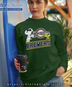 Snoopy Woodstock Milwaukee Brewers Baseball Sweatshirt