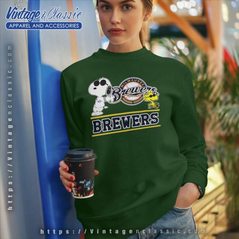 Snoopy Woodstock Milwaukee Brewers Baseball Sweatshirt Snoopy Woodstock Milwaukee Brewers Baseball Sweatshirt