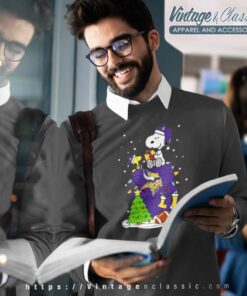 Snoopy Woodstock Minnesota Vikings Christmas Sweatshirt