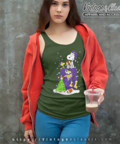 Snoopy Woodstock Minnesota Vikings Christmas Tank Top Racerback