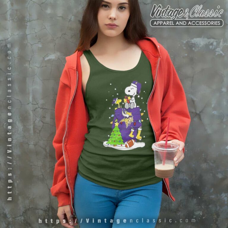 Snoopy Woodstock Minnesota Vikings Christmas Tank Top Racerback Snoopy Woodstock Minnesota Vikings Christmas Tank Top Racerback