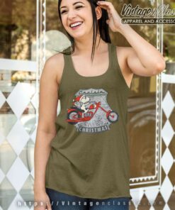 Snoopy Woodstock Motorcycle Cruisin Christmas Tank Top Racerback