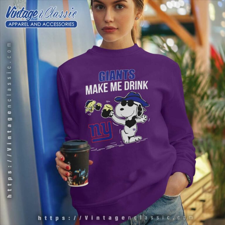 Snoopy Woodstock New York Giants Make Me Drink Sweatshirt Snoopy Woodstock New York Giants Make Me Drink Sweatshirt