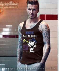 Snoopy Woodstock New York Giants Make Me Drink Tank Top Racerback