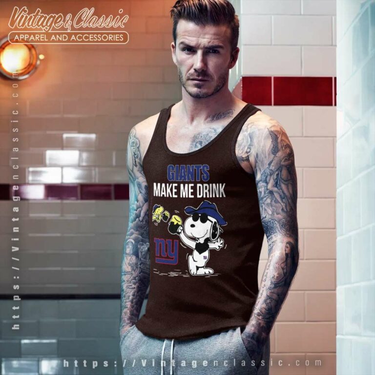 Snoopy Woodstock New York Giants Make Me Drink Tank Top Racerback Snoopy Woodstock New York Giants Make Me Drink Tank Top Racerback