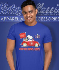 Snoopy Woodstock On Car San Francisco 49ers Nfc Champions Super Bowl 2023 T Shirt