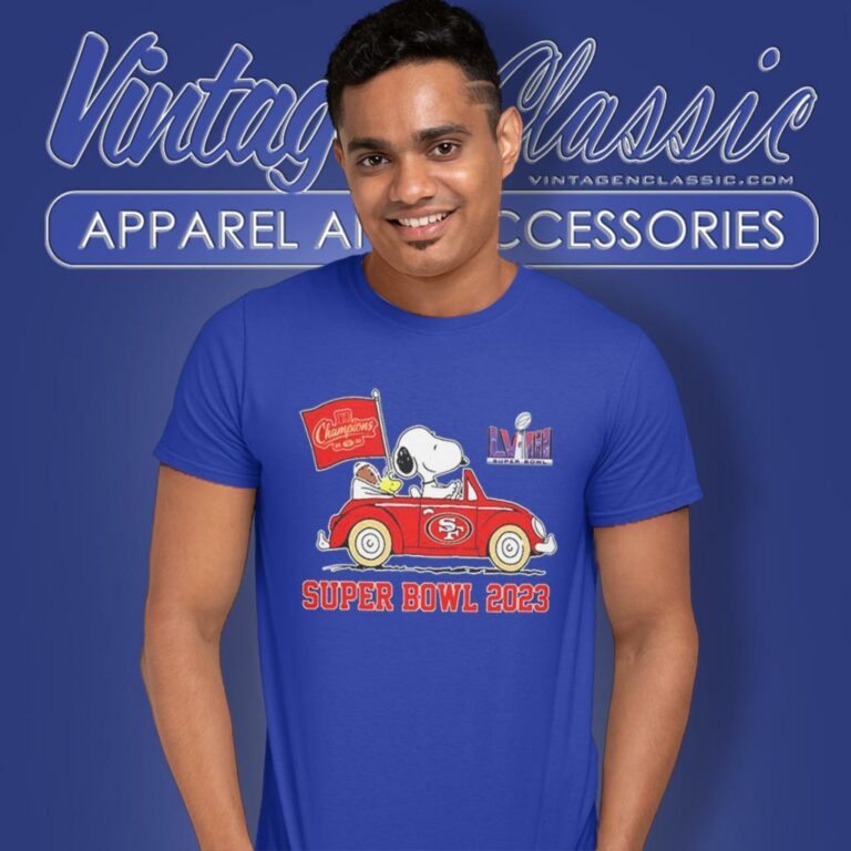 Snoopy Woodstock On Car San Francisco 49ers Nfc Champions Super Bowl 2023 T Shirt Snoopy Woodstock On Car San Francisco 49ers Nfc Champions Super Bowl 2023 T Shirt