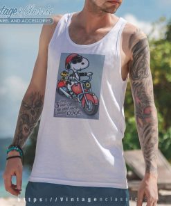 Snoopy Woodstock On Motorcycle 5 Year Old Birthday Tank Top Racerback