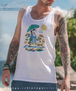 Snoopy Woodstock On The Beach Tank Top Racerback