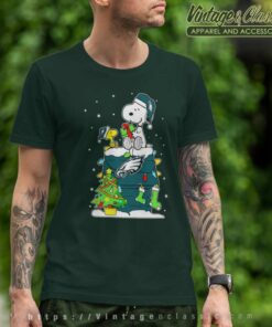 Snoopy Woodstock Philadelphia Eagles Merry Christmas T Shirt