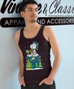 Snoopy Woodstock Philadelphia Eagles Merry Christmas Tank Top Racerback