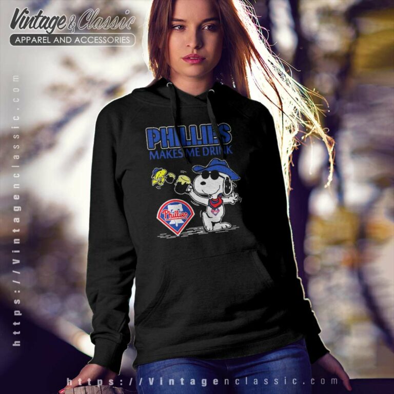 Snoopy Woodstock Philadelphia Phillies Make Me Drink Hoodie Snoopy Woodstock Philadelphia Phillies Make Me Drink Hoodie