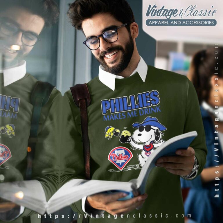 Snoopy Woodstock Philadelphia Phillies Make Me Drink Sweatshirt Snoopy Woodstock Philadelphia Phillies Make Me Drink Sweatshirt