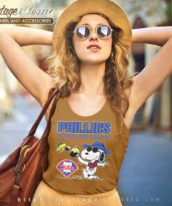 Snoopy Woodstock Philadelphia Phillies Make Me Drink Tank Top Racerback