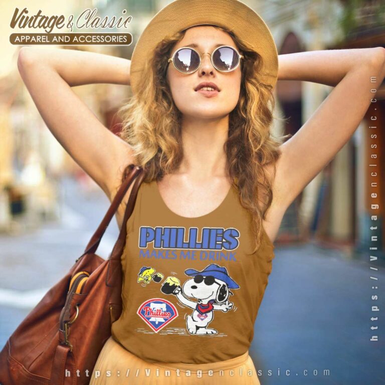 Snoopy Woodstock Philadelphia Phillies Make Me Drink Tank Top Racerback Snoopy Woodstock Philadelphia Phillies Make Me Drink Tank Top Racerback