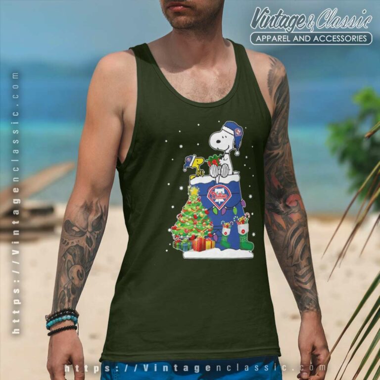 Snoopy Woodstock Philadelphia Phillies Merry Christmas Tank Top Racerback Snoopy Woodstock Philadelphia Phillies Merry Christmas Tank Top Racerback