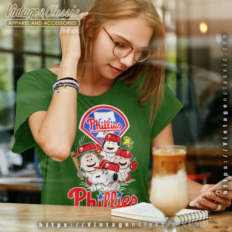 Snoopy Woodstock Philadelphia Phillies Women TShirt Snoopy Woodstock Philadelphia Phillies Women TShirt