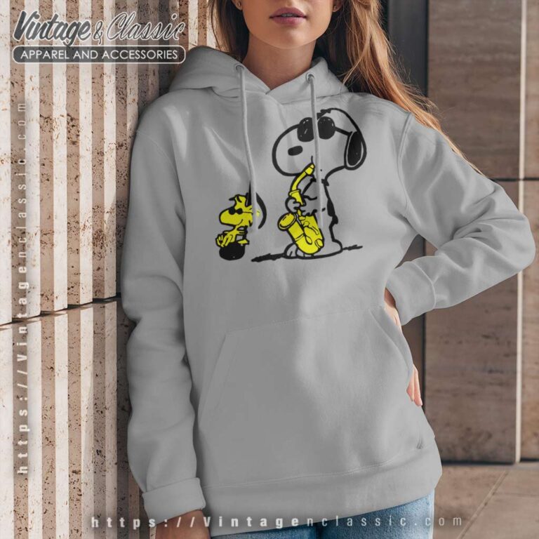 Snoopy Woodstock Playing Saxophone Hoodie Snoopy Woodstock Playing Saxophone Hoodie